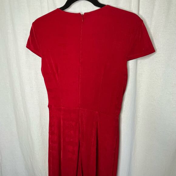 Alexia Admor NWT Orine Red Dress Knee Length Crossover Cap Sleeve Small Shimmer - Picture 7 of 12